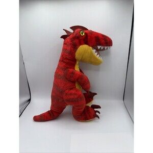 Build A Bear BAB 16" Red Raptor Dinosaur Red/Yellow Stuffed Plush Toy Preowned